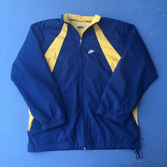 blue and yellow nike jacket
